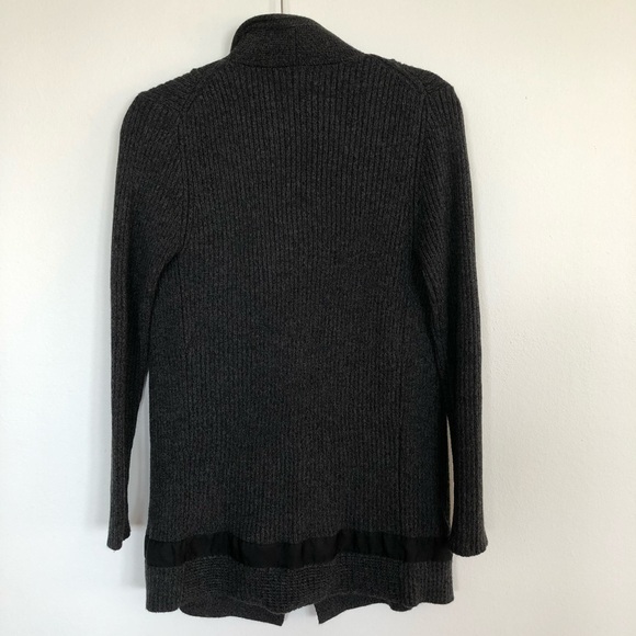 Athleta Sentinel Thermolite Charcoal Heather Gray Black Moto zip cardigan coat - Picture 7 of 11